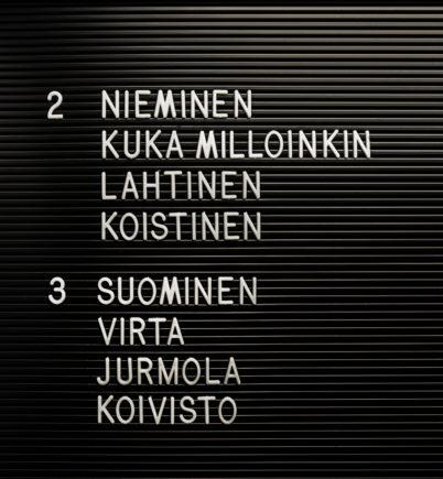 nimitaulu kerrostalossa