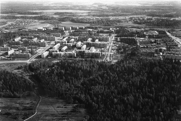 Ilmakuva Vantaan Myyrmäestä 1970-luvulla